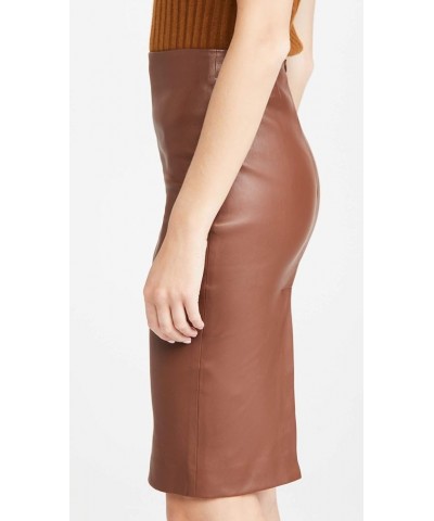 Women's Pencil Skirt Dark Cognac $83.51 Skirts