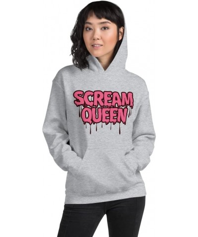 Scream Queen Hoodie, Halloween Shirt, Women's Trendy Oversized Hoodie, Halloween Sweatshirt Sport Grey $27.36 Hoodies & Sweat...