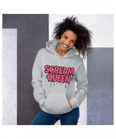 Scream Queen Hoodie, Halloween Shirt, Women's Trendy Oversized Hoodie, Halloween Sweatshirt Sport Grey $27.36 Hoodies & Sweat...