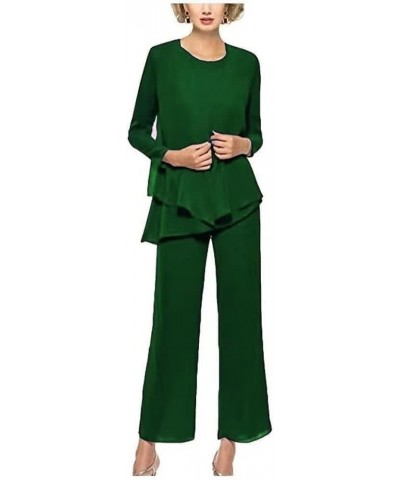 Chiffon 3Pcs Mother of The Bride Pant Suits for Women Wedding Pant Suits for Women Dressy Elegant Sky-blue $25.65 Suits