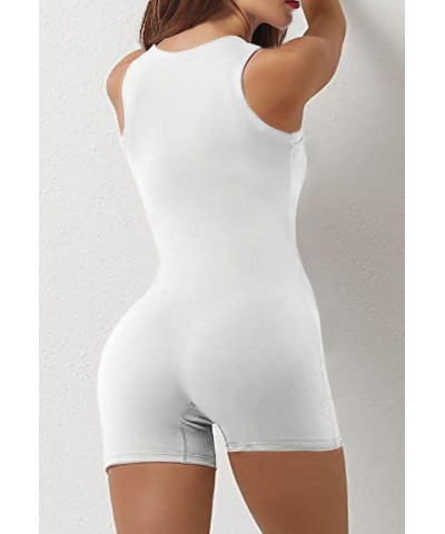 Jumpsuits For Women One Piece Summer Yoga Workout Short Sexy Petite Casual Tummy Control Square Neck Sports Bra Romper White0...