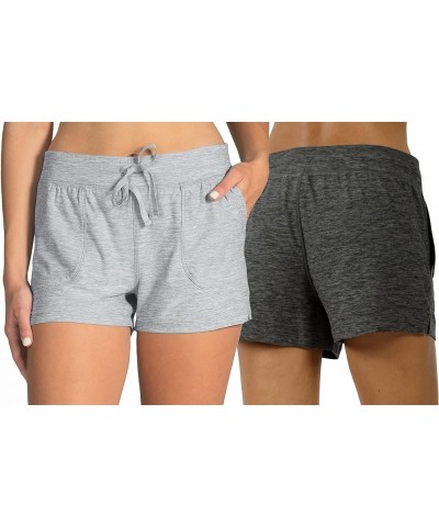 Lightweight Lounge Shorts - Casual Summer Jersey Shorts for Women 2 Pack - Heather Frost Gray / Heather Charcoal $12.97 Sleep...