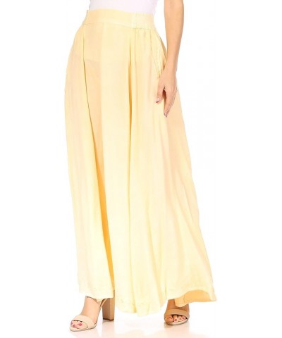 Noemi Women's Long Maxi Summer Casual Boho Skirt Elastic Waist & Pockets Beige $24.07 Skirts