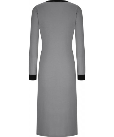 Women's Bodycon Solid Color Hooded Maxi Dress Ladies Long Sleeve Plain Floor Length Long Sheath Dresses Gray $9.79 Dresses