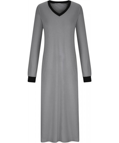 Women's Bodycon Solid Color Hooded Maxi Dress Ladies Long Sleeve Plain Floor Length Long Sheath Dresses Gray $9.79 Dresses