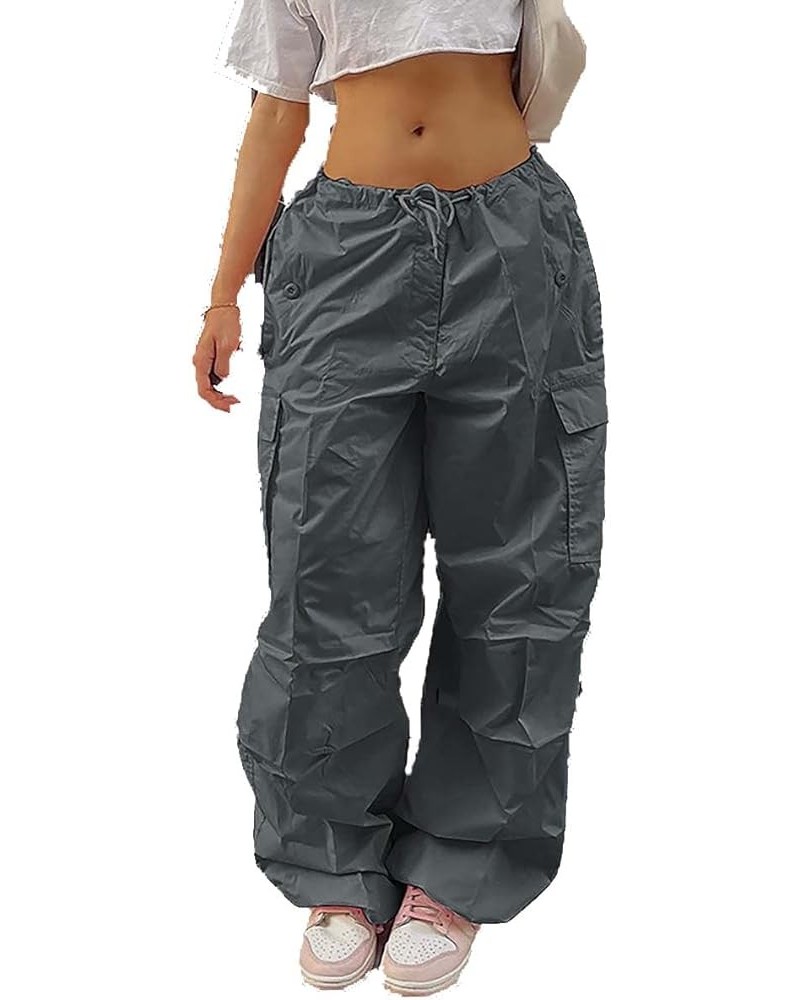 Women Oversized Cargo Pants Drawstrings Baggy Low Waist Loose Sweatpants Cinch Bottom Joggers Hippie Trousers Vintage Grey $1...