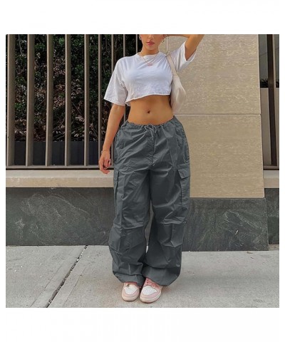 Women Oversized Cargo Pants Drawstrings Baggy Low Waist Loose Sweatpants Cinch Bottom Joggers Hippie Trousers Vintage Grey $1...