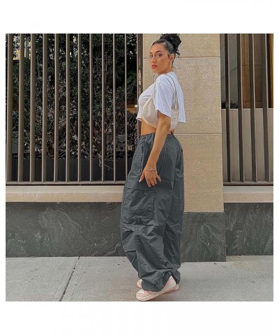 Women Oversized Cargo Pants Drawstrings Baggy Low Waist Loose Sweatpants Cinch Bottom Joggers Hippie Trousers Vintage Grey $1...