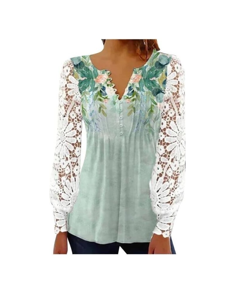 Going Out Tops Sexy Cut/Hollow One/Cold/Off Shoulder Long Sleeve Slim Fit Fashion Casual Shirts H015 Mint Green $9.24 Blouses