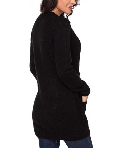 Women 2023 Long Sleeve Open Front Knit Button Down Cardigan Sweater Zx Black $21.59 Sweaters