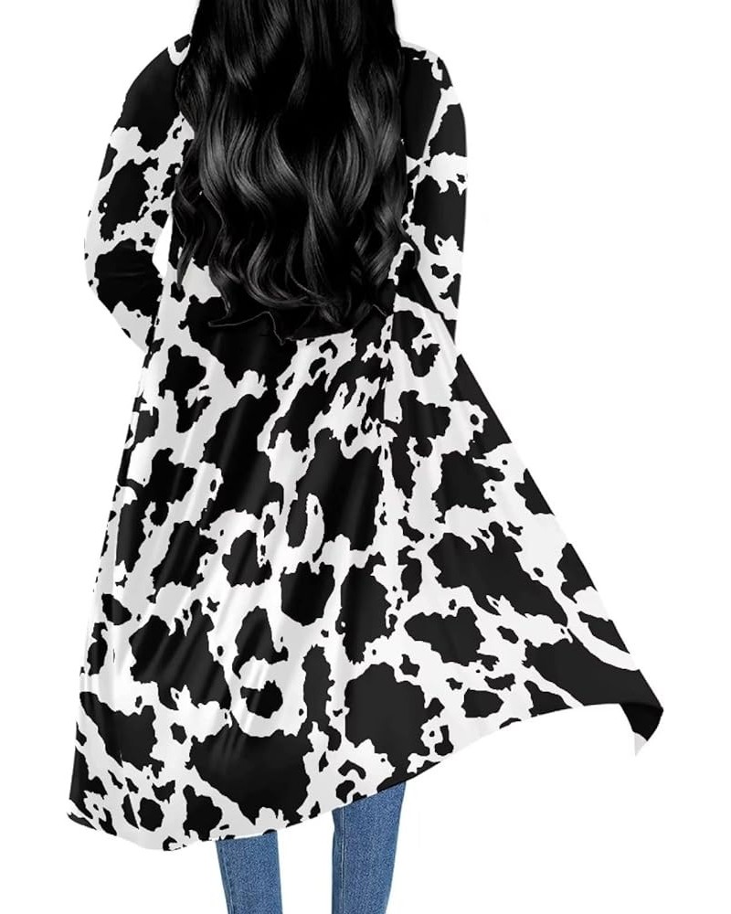 Women's Shall Kimono Long Open Front Cardigan Sheer Cover Up Size S-4XL Black White Camo Cow Print $12.80 Swimsuits