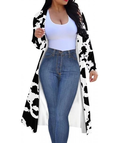 Women's Shall Kimono Long Open Front Cardigan Sheer Cover Up Size S-4XL Black White Camo Cow Print $12.80 Swimsuits