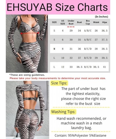 Women's 4Pc Sexy Zebra Print Rave Outfit, Bolero Shrug Top, Legging White $11.89 Lingerie