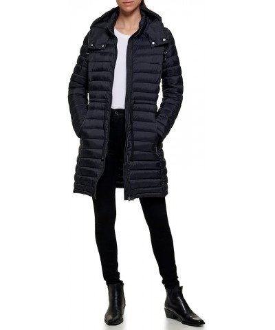 Women's Long Comfort Soft Packable Puffer Outwear Jacket Black $41.09 Jackets