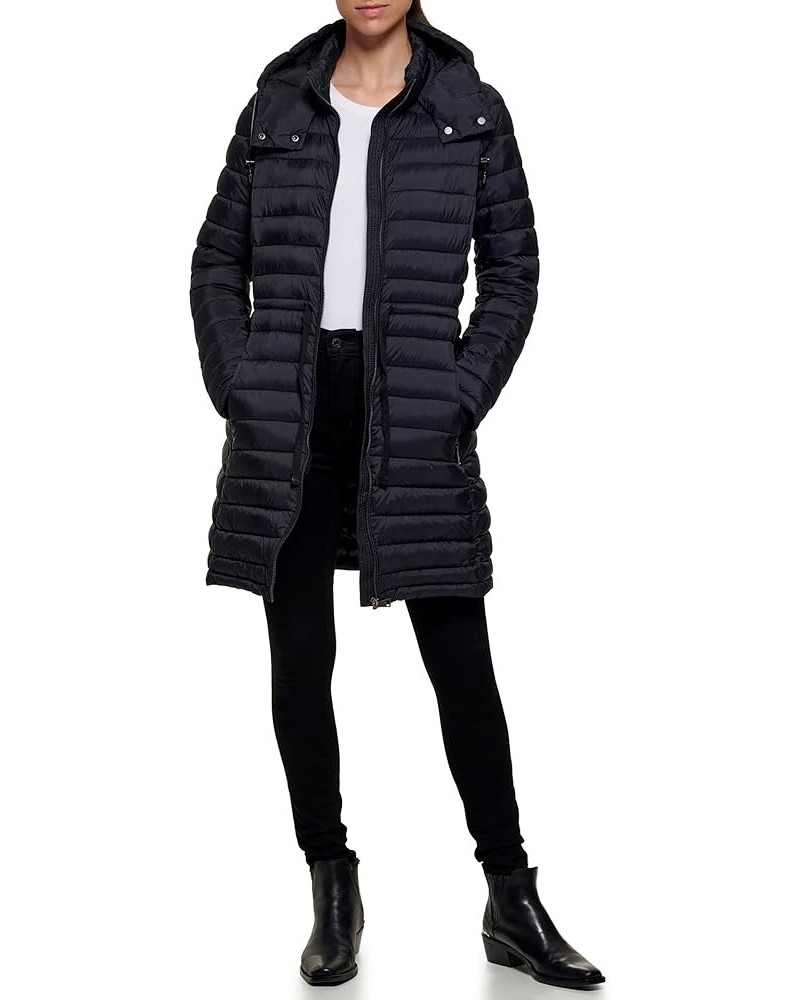 Women's Long Comfort Soft Packable Puffer Outwear Jacket Black $41.09 Jackets