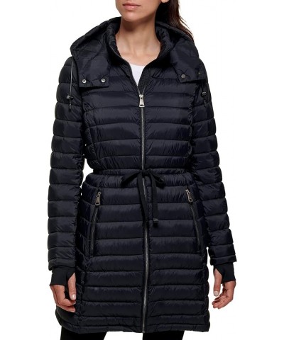 Women's Long Comfort Soft Packable Puffer Outwear Jacket Black $41.09 Jackets