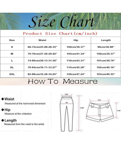 Womens Cotton Linen Long Pant Elastic Waist High Waist Casual Trousers Drawstring Straight Leg Pant (Blue, M) X-Large Green $...