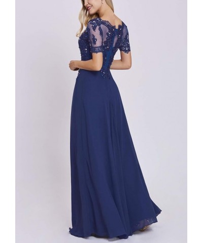 Women's Long Mother of The Bride Dresses with Sleeves Bateau Neck Beaded Chiffon Maxi Lace Formal Evening Gowns Peacock $29.9...