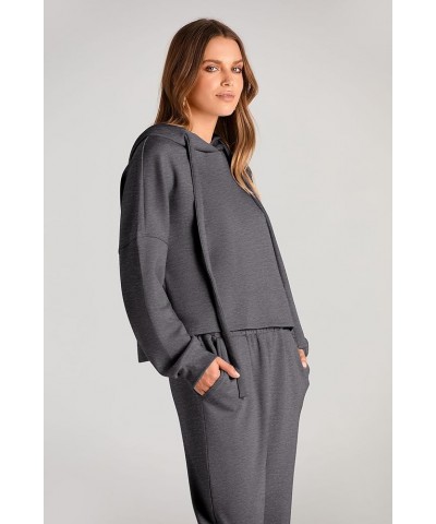 Womens Fall Two Piece Outfits Sweatsuits Set Long Sleeve Hoodies Sweatshirt Pullover Sweatpants Y2K Tracksuits Dark Grey $17....