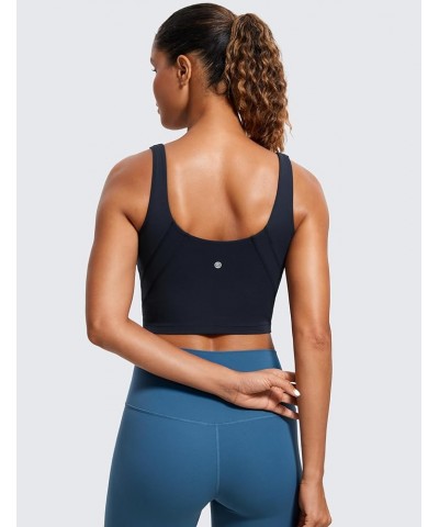 Butterluxe Womens V Neck Longline Sports Bra - Padded Workout Crop Tank Top with Built in Bra Twilight Blue $21.83 Lingerie