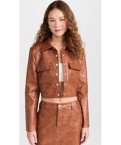 Women's Cropped Jacket Brown $39.48 Jackets