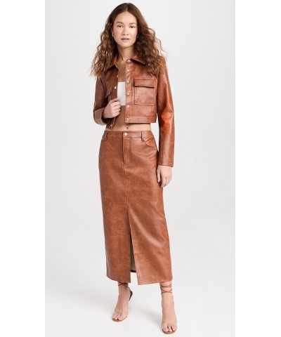 Women's Cropped Jacket Brown $39.48 Jackets