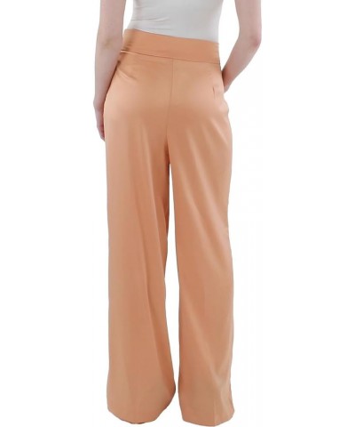 Womens Satin Office Wide Leg Pants Warm Sand $14.55 Pants