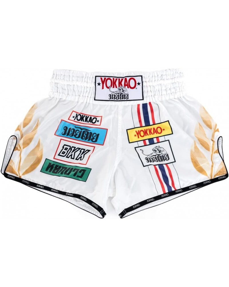 Muay Thai Boxing Shorts for Men & Women | Premium Satin Shorts for Athletes | Ideal for Training & Competition Far White $23....