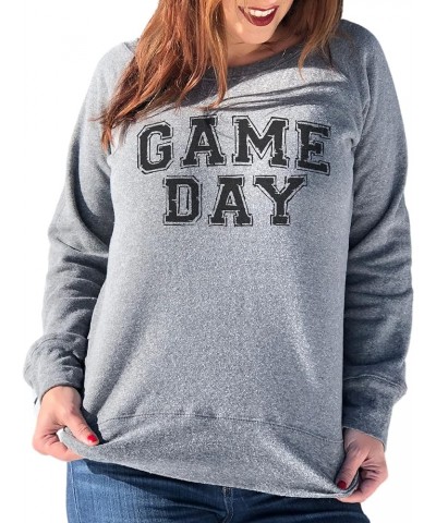 Game Day Sweatshirt Women - Gameday Sweatshirts Lightweight Wide Neck Long Sleeve Casual Pullover Sweater for Women Heather G...