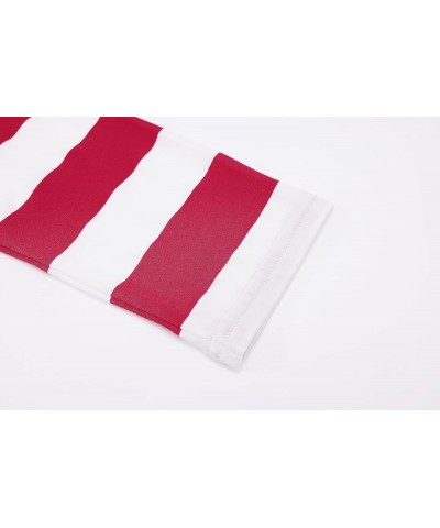 Women's Long Sleeve Striped T-Shirt Causal Scoop Neck Shirt Red/White Stripes $13.02 T-Shirts