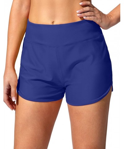 Women's Swim Shorts with Pockets High Waisted Tummy Control Board Swimsuit Bathing Shorts for Women with Liner Royal Blue $15...