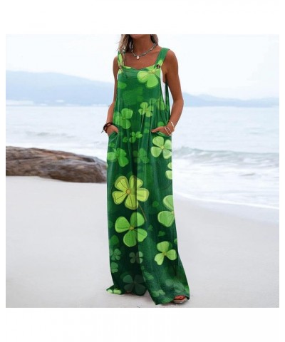 St. Patrick's Day Women Jumpsuits Overalls Rompers Spring Casual Loose Comfy Breathable 2024 Spring Pants Trousers 01-camoufl...