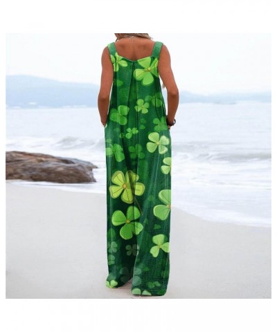 St. Patrick's Day Women Jumpsuits Overalls Rompers Spring Casual Loose Comfy Breathable 2024 Spring Pants Trousers 01-camoufl...