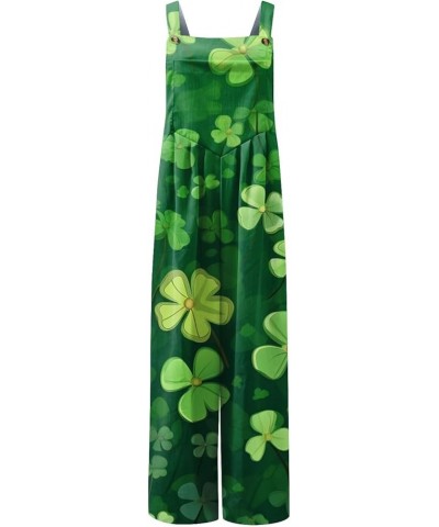 St. Patrick's Day Women Jumpsuits Overalls Rompers Spring Casual Loose Comfy Breathable 2024 Spring Pants Trousers 01-camoufl...