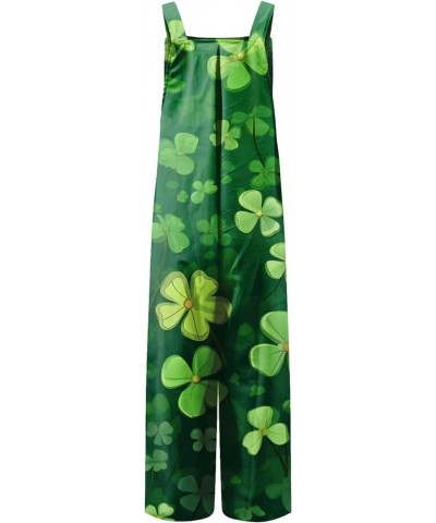 St. Patrick's Day Women Jumpsuits Overalls Rompers Spring Casual Loose Comfy Breathable 2024 Spring Pants Trousers 01-camoufl...