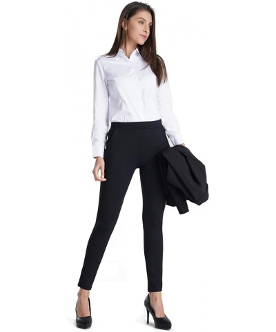 Women's Regular/Fleece Skinny Leg Work Pull on Slim Stretch Yoga Dress Pants w/Tummy Control Petite 27" Inseam Black $17.15 P...