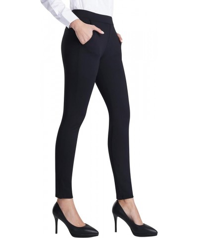 Women's Regular/Fleece Skinny Leg Work Pull on Slim Stretch Yoga Dress Pants w/Tummy Control Petite 27" Inseam Black $17.15 P...