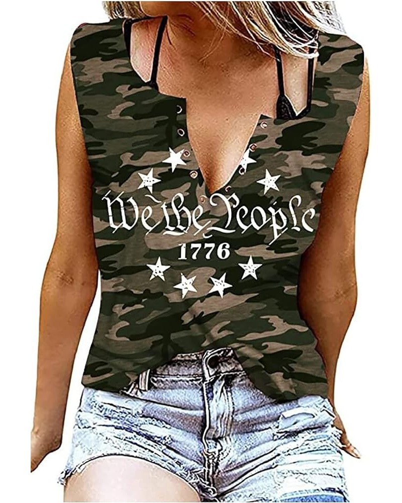 We The People 1776 Tank Top for Women 4th of July Patriotic Shirt American Flag Sleeveless Graphic Tees Tanks Camouflage-1 $1...