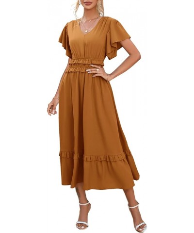 Women's Velvet Dress Long Sleeve Velvet Wrap Dress Fall Winter Bodycon Cocktail Party Wedding Guest Dresses Orange $19.20 Dre...