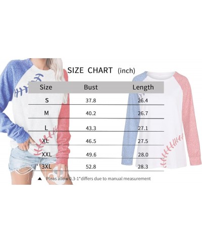 Womens Star Print Colorblock Shirt Long Sleeve American Flag 4th of July Pullvoer Blouse Tops Zd-white Baseball Shirt $12.60 ...