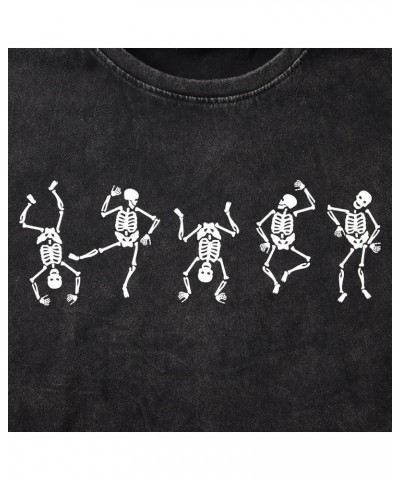 Women’s Dancing Skeleton Shirt Skull Graphic T Shirt Vintage Retro Tees Short Sleeve Oversized Tops Vintage Black $13.74 T-Sh...