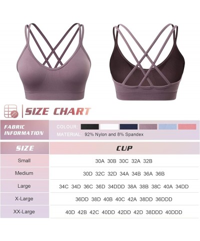 Women's Cross Back Sports Bra Padded Strappy Medium Support Yoga Bra for Workout Fitness 3 Pack 3pack(black+white+purple) $18...