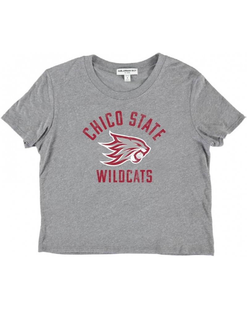 Suburban Riot Mascot Logo Collection Dylan Women's Short Sleeve Crop Top Chico Wildcats $14.70 T-Shirts