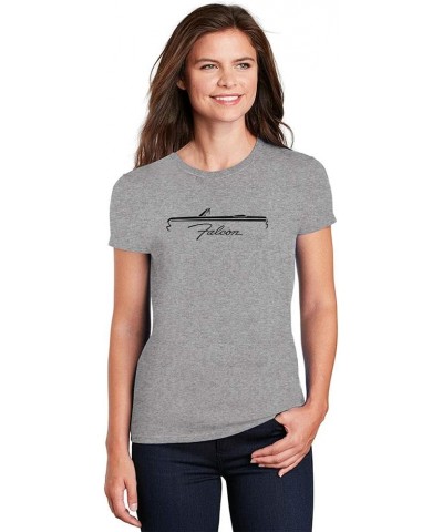 1964 1965 Ford Falcon Convertible Classic Outline Design Ladies Cotton Tshirt Grey $10.00 T-Shirts