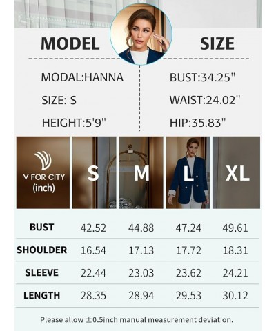 Oversized Blazer Jackets for Women Business Casual Open Front Long Sleeve Blazers with Pockets 2023 Fall Outfits Peacock Blue...