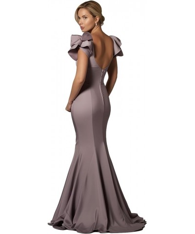 Mother of The Bride Dresses Long - Satin Rullfes Sleeves Mermaid Evening Gowns Deep Gold $49.39 Dresses