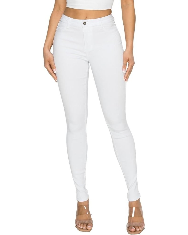 High Waisted-Rise Colored Jeans Ripped Destroyed Distressed Stretchy White $13.94 Jeans