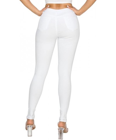 High Waisted-Rise Colored Jeans Ripped Destroyed Distressed Stretchy White $13.94 Jeans