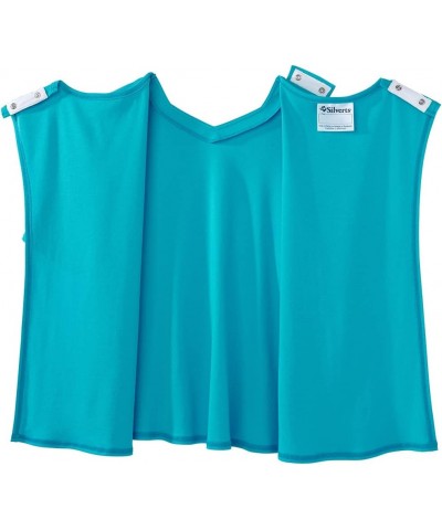 Women’s Open-Back Adaptive Solid Color Diamond T-Shirt Turquoise $12.29 Tops