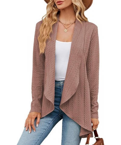 Cardigan for Women Long Sleeve Sweaters Casual Lightweight Open Front Fall Soft Knit Outwear Deep Pink $13.15 Sweaters